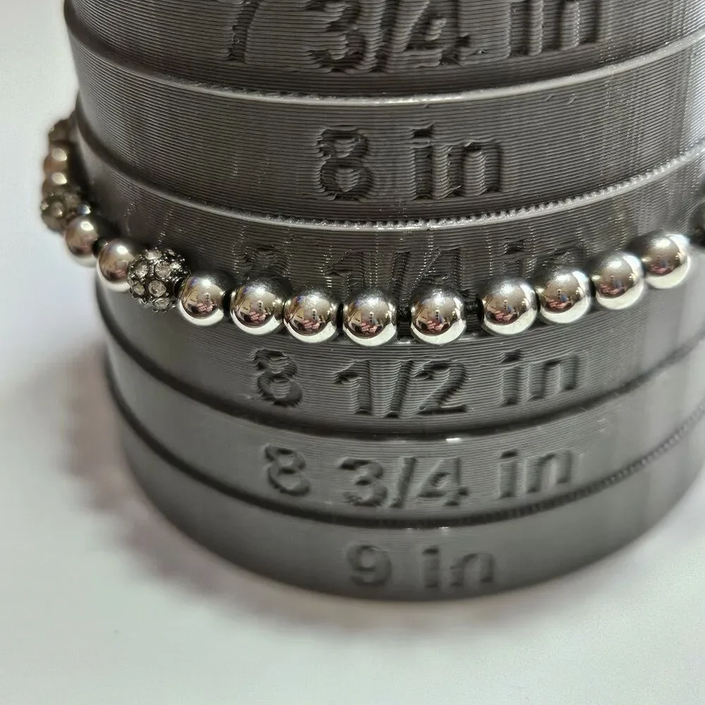 Michael Kors Slider Bracelet | Silver and Rhinestone Beaded Adjustable